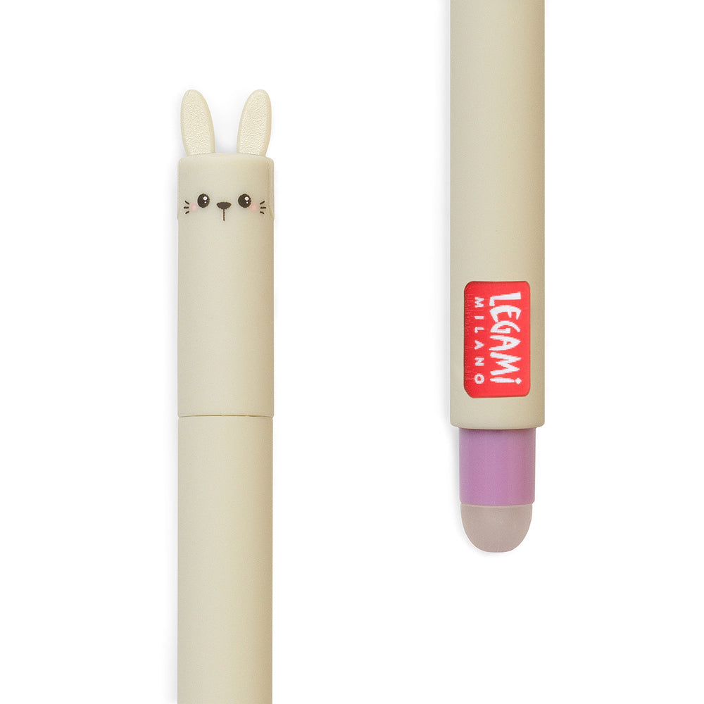 Legami Erasable Gel Pen Rollerball Friction Writing Stationery Bunny Purple Ink — image 3