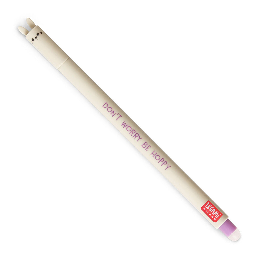 Legami Erasable Gel Pen Rollerball Friction Writing Stationery Bunny Purple Ink