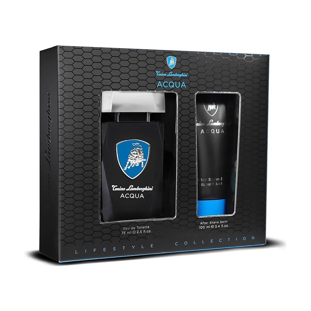 Lamborghini 2pc Lamborghini Acqua Men Fragrance 75ml EDT 100ml After Shave Balm Gift Set (2 Pack) — image 2