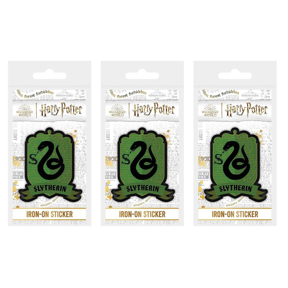 Wizarding World Harry Potter Themed Slytherin Fabric Iron-On Decorative Patch (3 Pack)