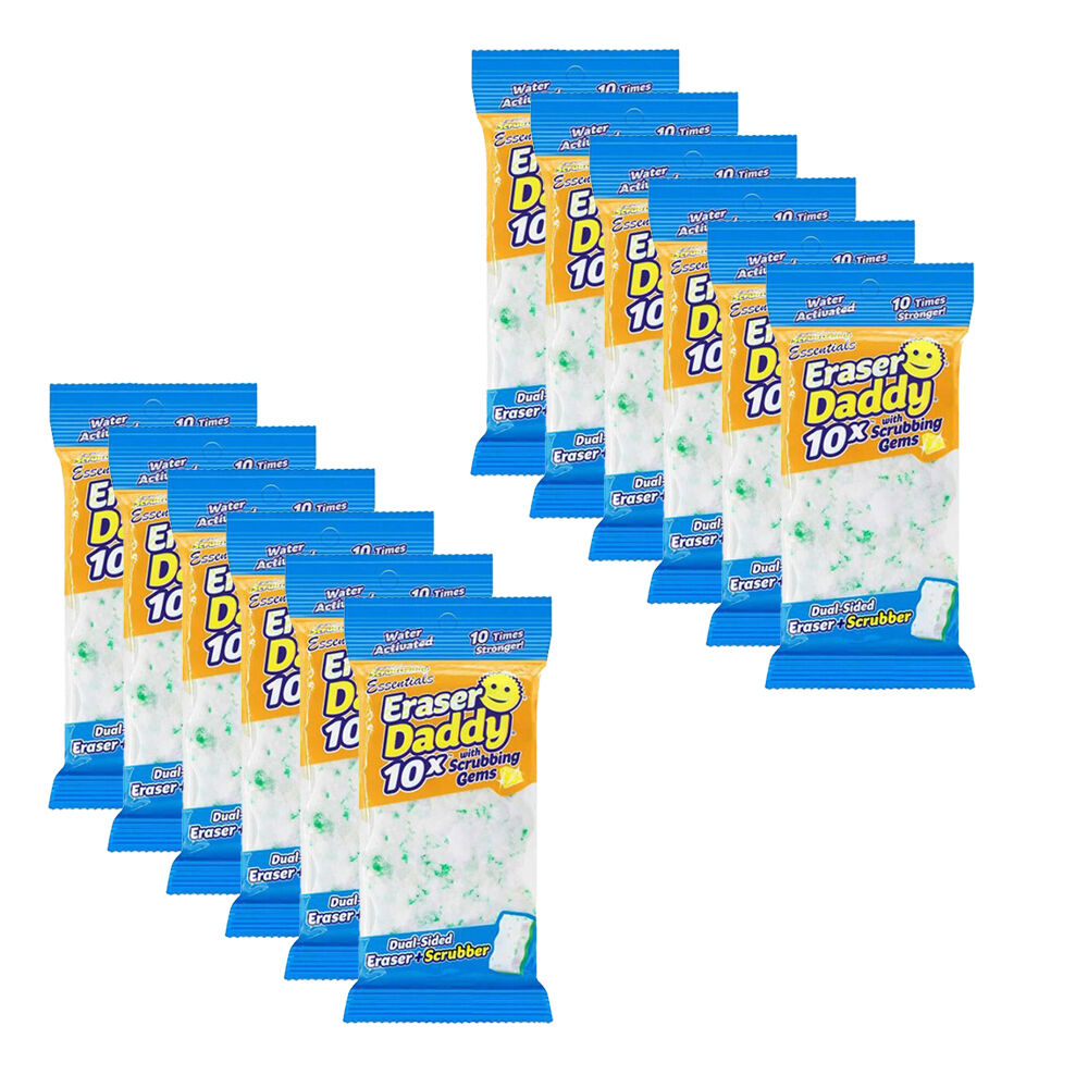 Scrub Daddy Essentials Eraser Daddy Dual Sided Eraser Sponge w/ Scrubber (12 Pack)