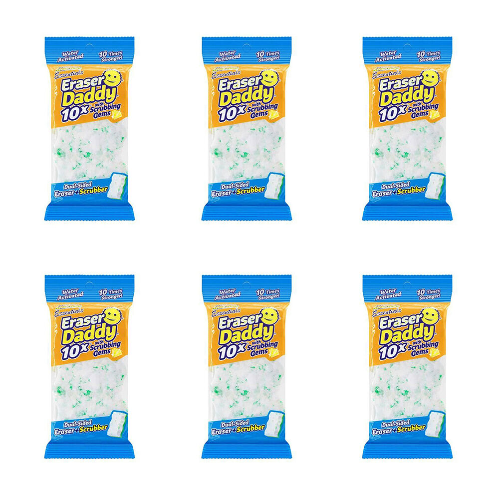 Scrub Daddy Essentials Eraser Daddy Dual Sided Eraser Sponge w/ Scrubber (6 Pack)