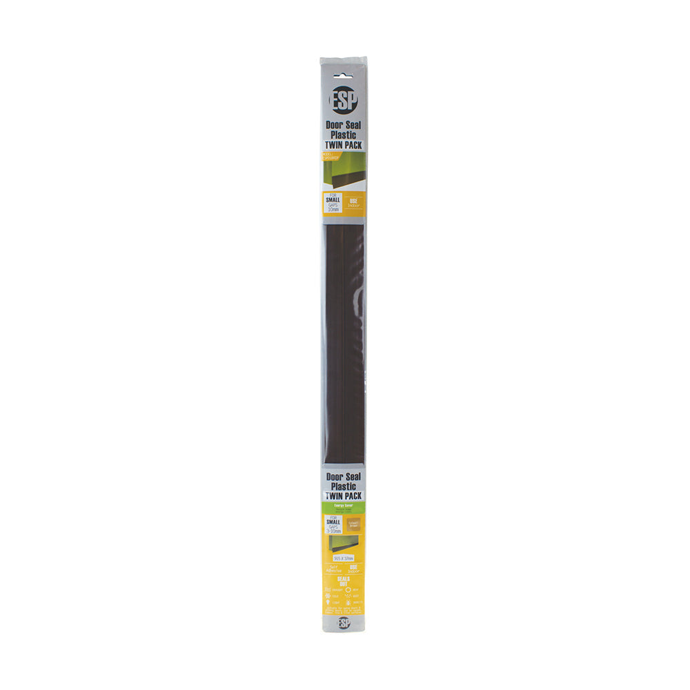 Esp 2pc ESP Plastic Door Seal Self Adhesive Weather Draught Sealer Brn 915x37mm (10 Pack) — image 2