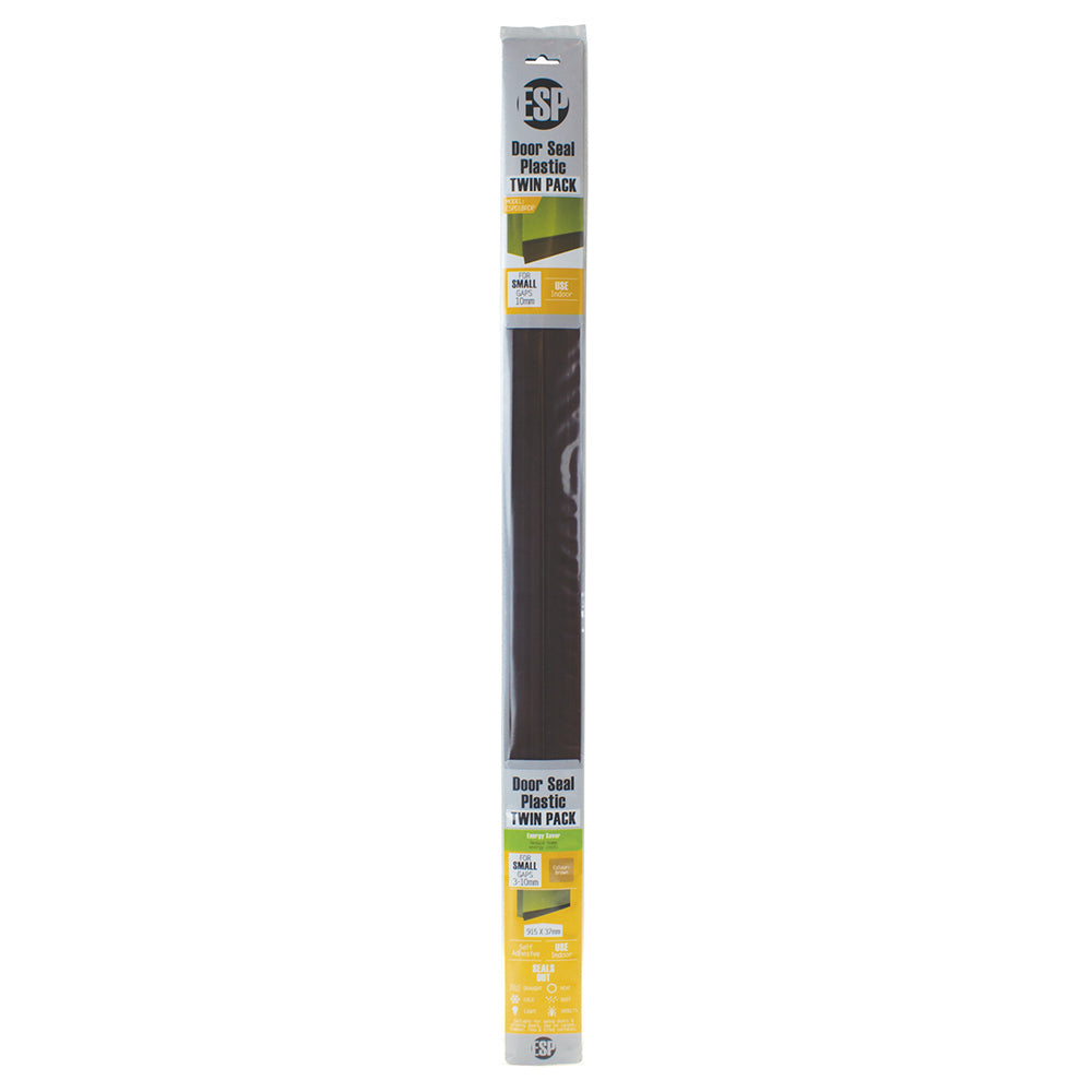 Esp 915x37mm Plastic Door Seal Self Adhesive Weather Draught Sealer Brown (10 Pieces)