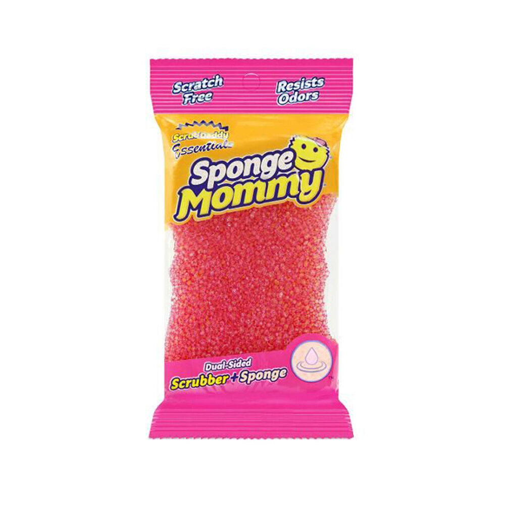 Scrub Daddy Essentials Flex Texture Sponge Mommy Dual Sided Scrubber Sponge Pink