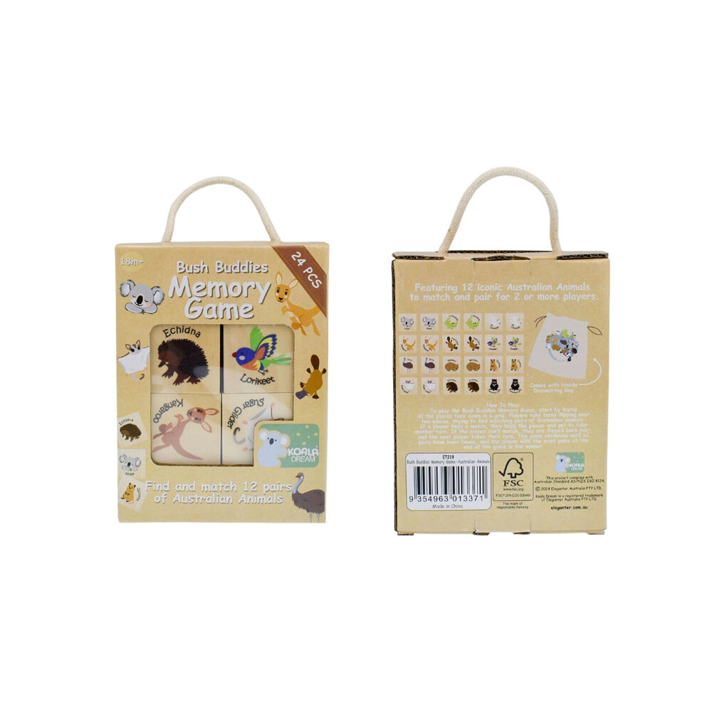 Koala Dream 24Pcs 18 Months+ Bush Buddies Wooden Memory Game Australian Animals — image 8