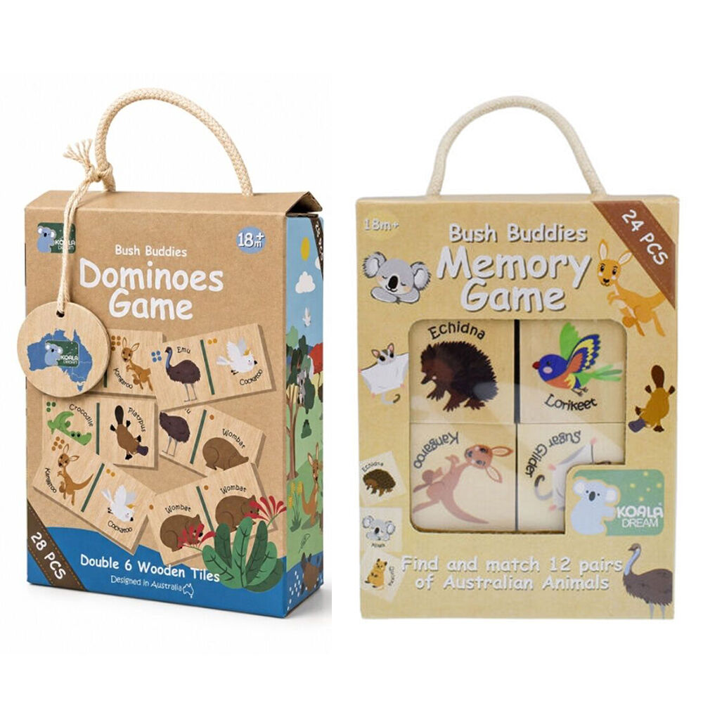 Koala Dream Bush Buddies Wooden Memory Game & Dominoes Set Ages 18m+