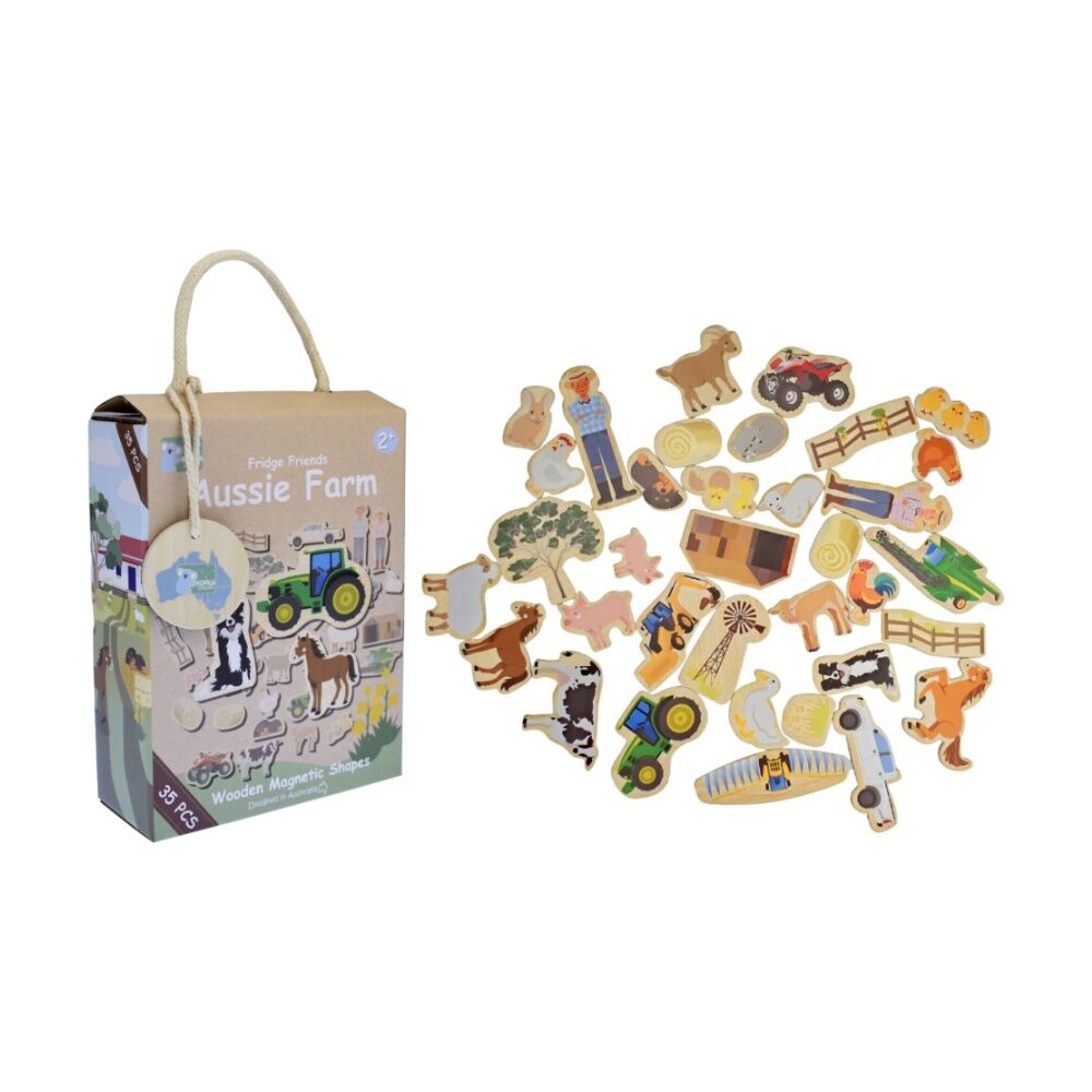 Koala Dream 35pcs 2y+ Fridge Friends Wooden Aussie Farm Animals Magnets