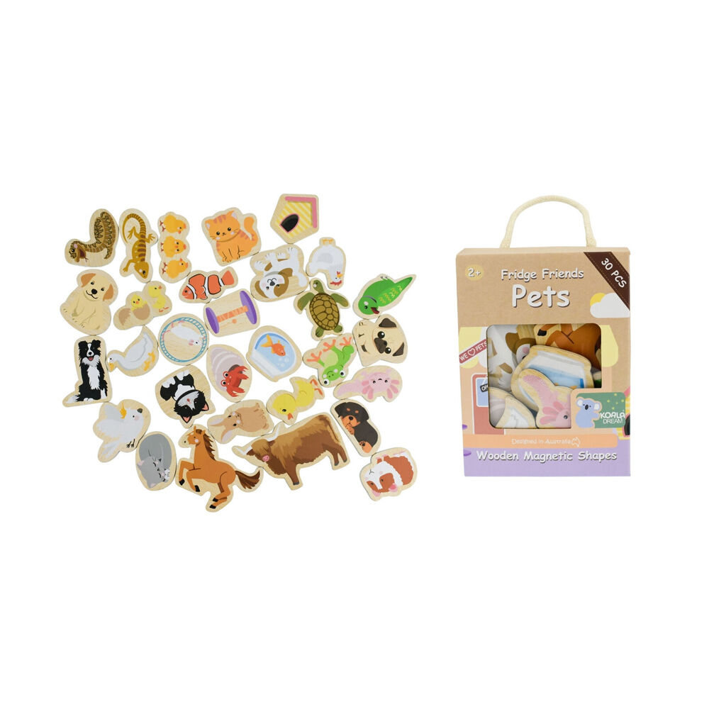 Koala Dream Fridge Friends Pets Wooden Magnets/Toy 2y+ (30 Pieces)