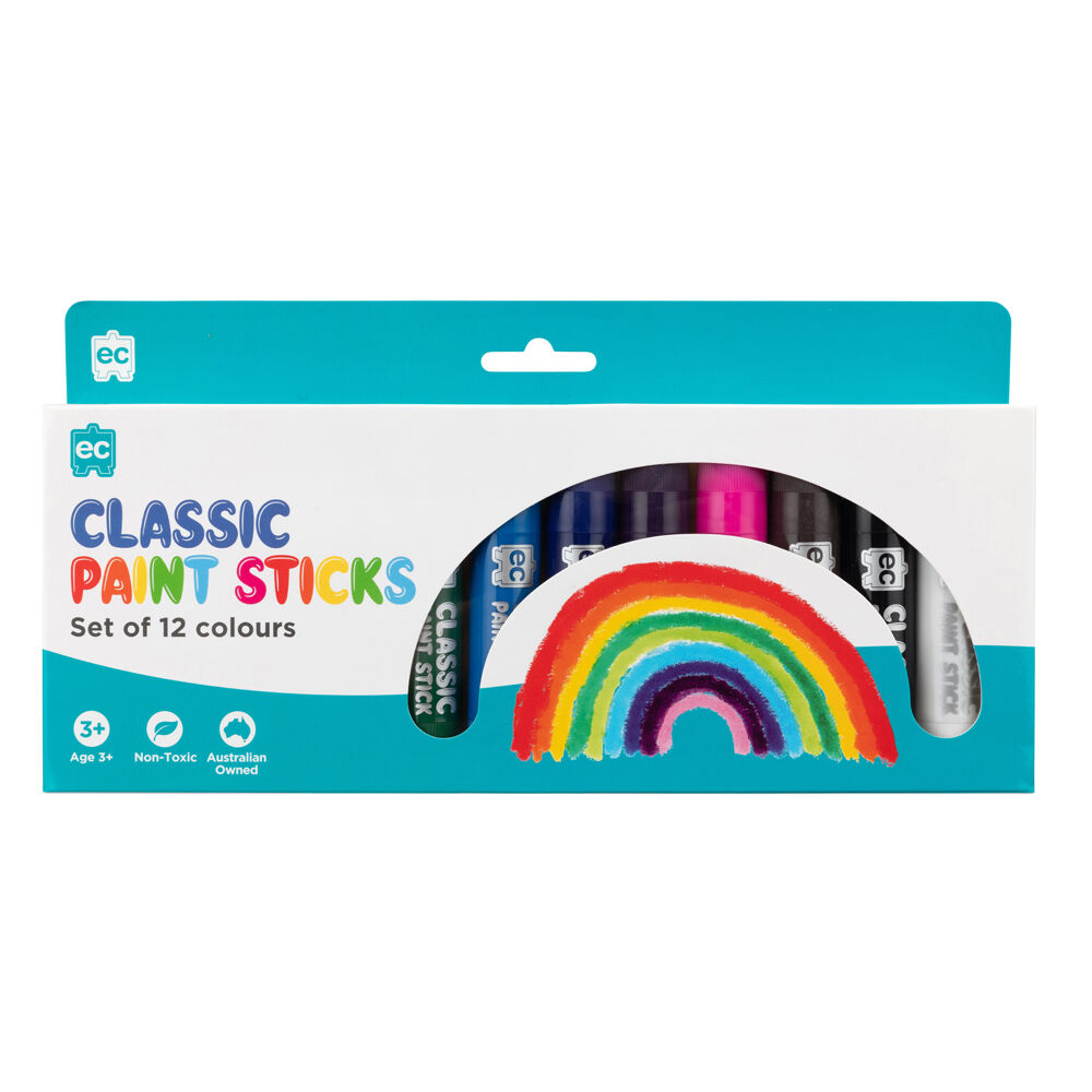 Educational Colours Mess-Free Kids Paint Sticks Set Classic (12 Pieces)
