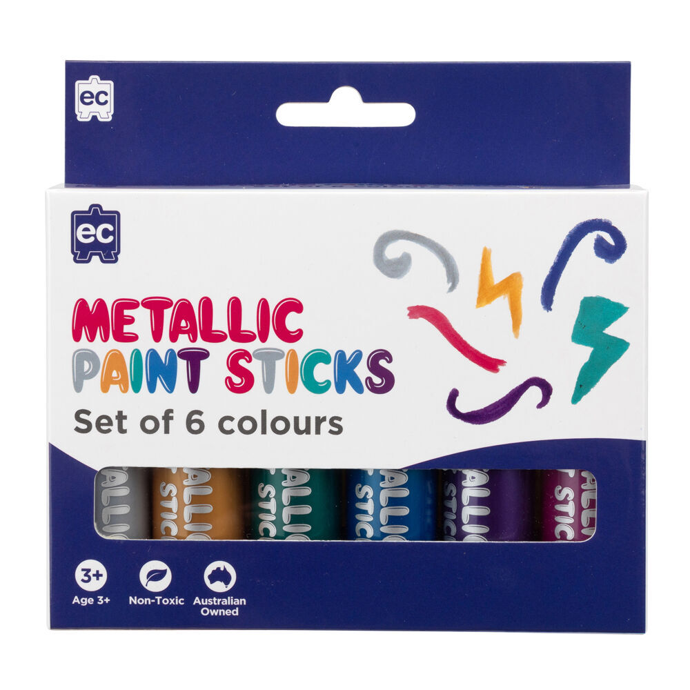 Educational Colours 6pc Educational Colours Mess-Free Kids Paint Sticks Set Metallic (4 Pack) — image 2