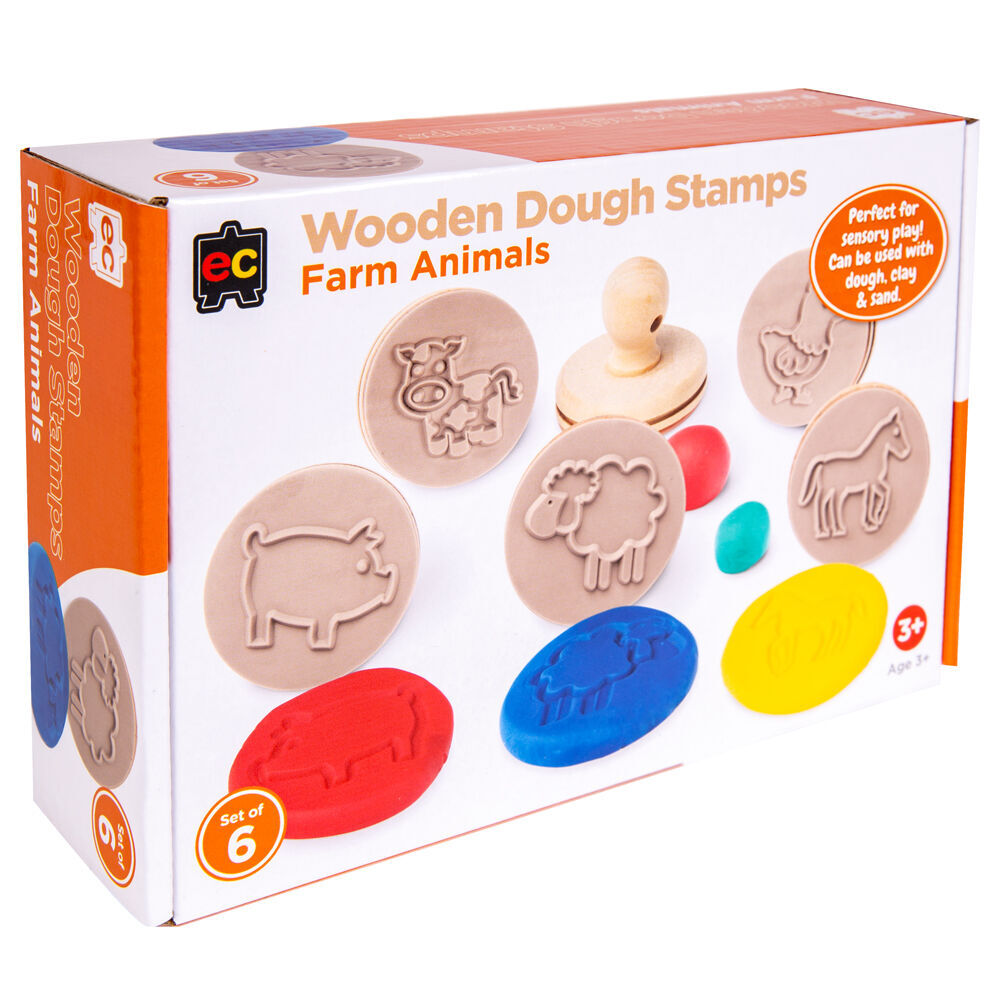 Educational Colours Wooden Dough Stamps Set Sea Creatures/Farm (2 Pieces) — image 3
