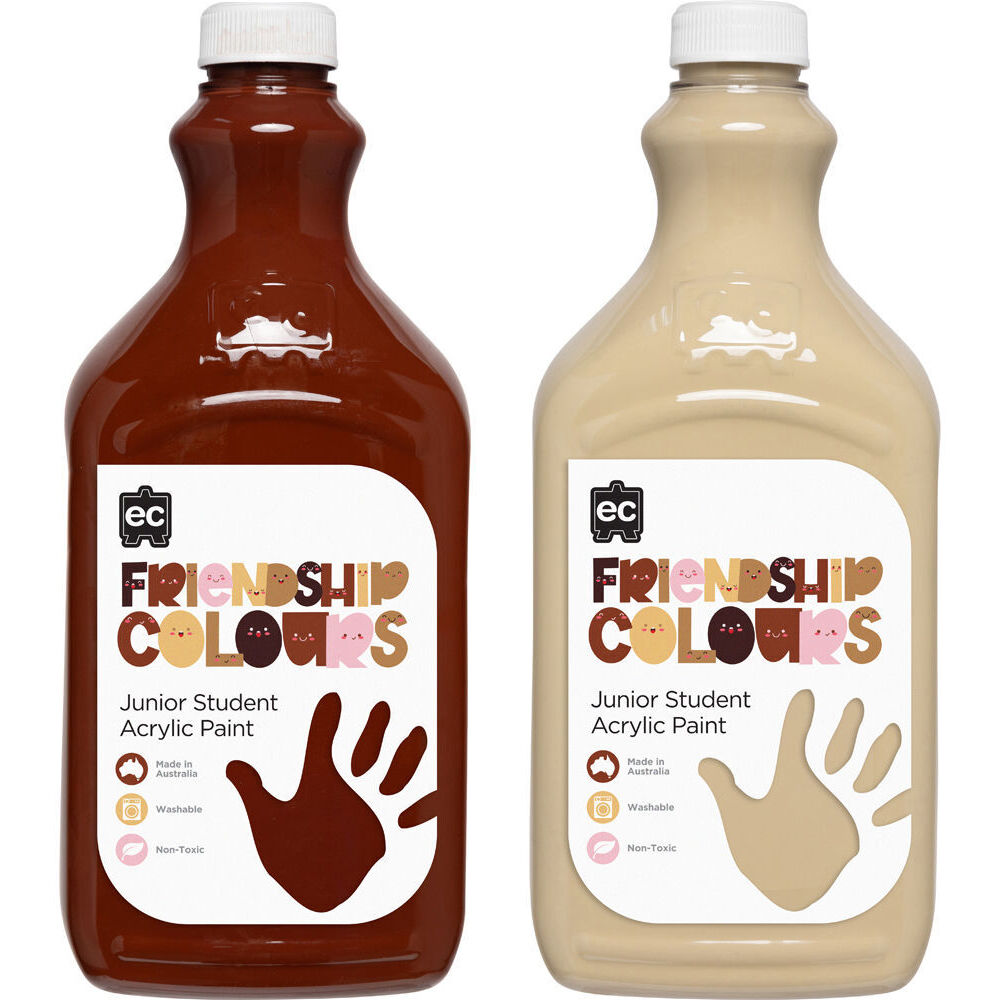 Educational Colours Friendship Skin Tone Acrylic Paint 2L Olive/Mahogany (2 Pieces)