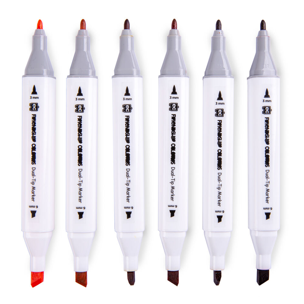 Educational Colours Friendship Colour Dual-Tip Markers Set Skin Tones (12 Pieces) — image 4