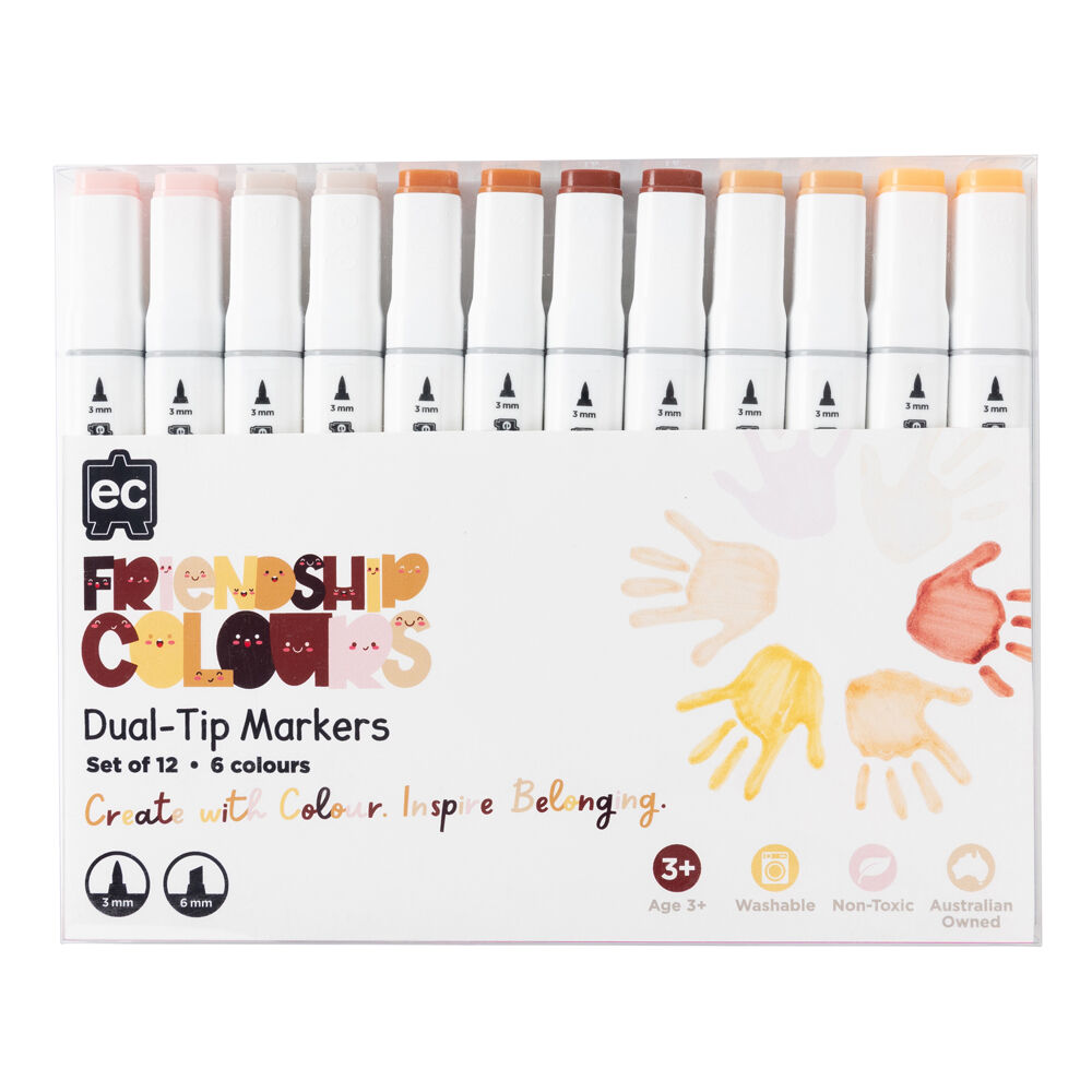 Educational Colours Friendship Colour Dual-Tip Markers Set Skin Tones (12 Pieces) — image 6