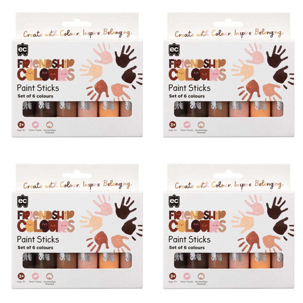 Educational Colours 6pc Educational Colours Friendship Colour Paint Sticks Skin Tone (4 Pack)