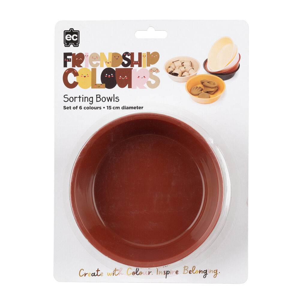 Educational Colours Friendship Colour Sorting Bowls 16cm Skin Tones (6 Pieces)