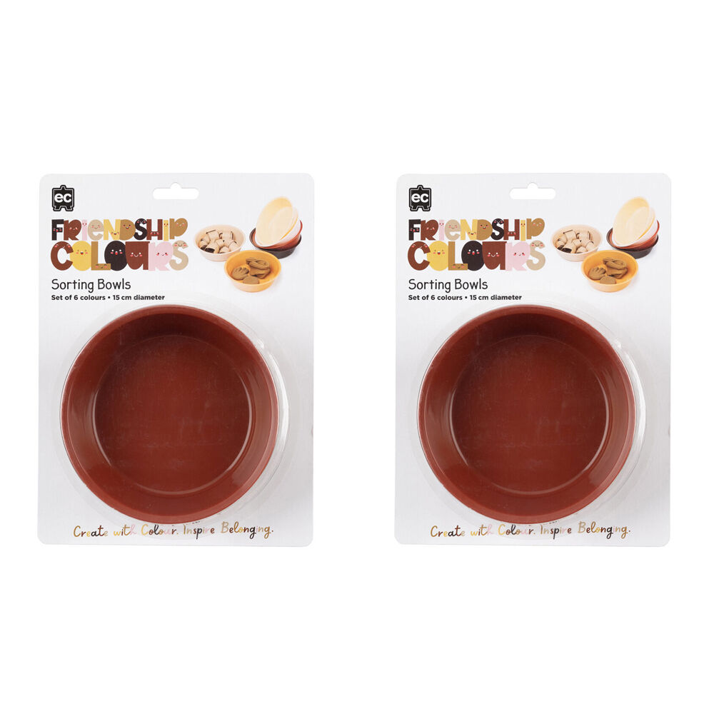 Educational Colours 6pc Educational Colours Friendship Colour Sorting Bowls 16cm Skin Tones (2 Pack)