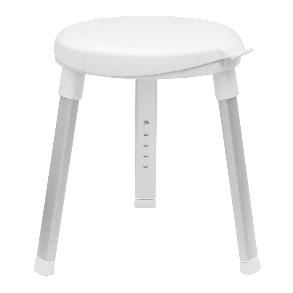Evekare 33cm Deluxe Aged Adjustable Rotating Bath Stool Support Chair Stool WHT