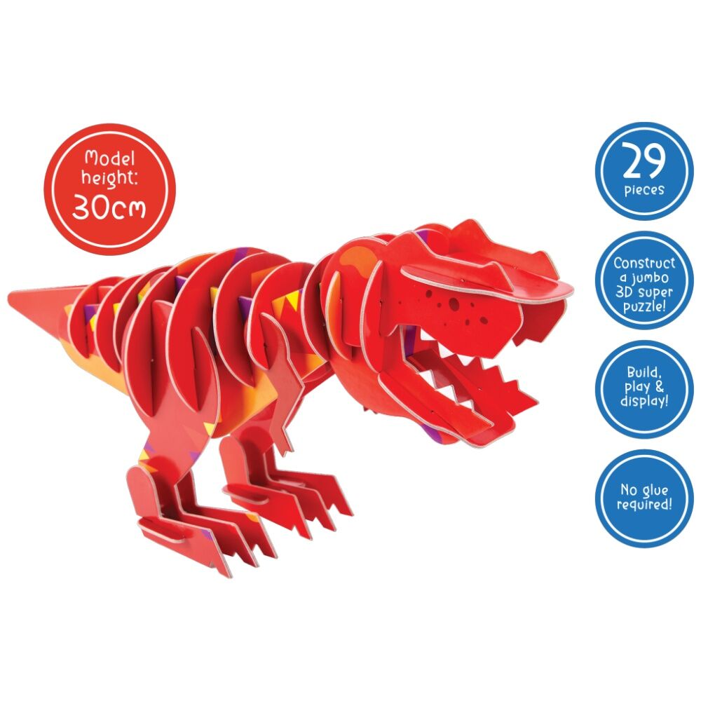 Learning Can BE Fun Giant Kids 3D Puzzle Terrific T. Rex Dinosaur (29 Pieces) — image 2