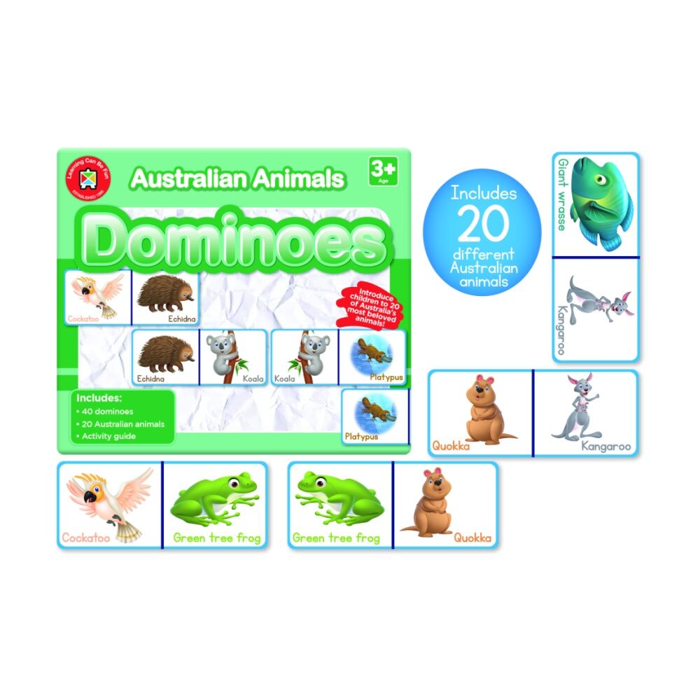 Learning Can BE Fun Australian Animal Dominoes Kids Education Game 3y+ (40 Pieces) — image 3