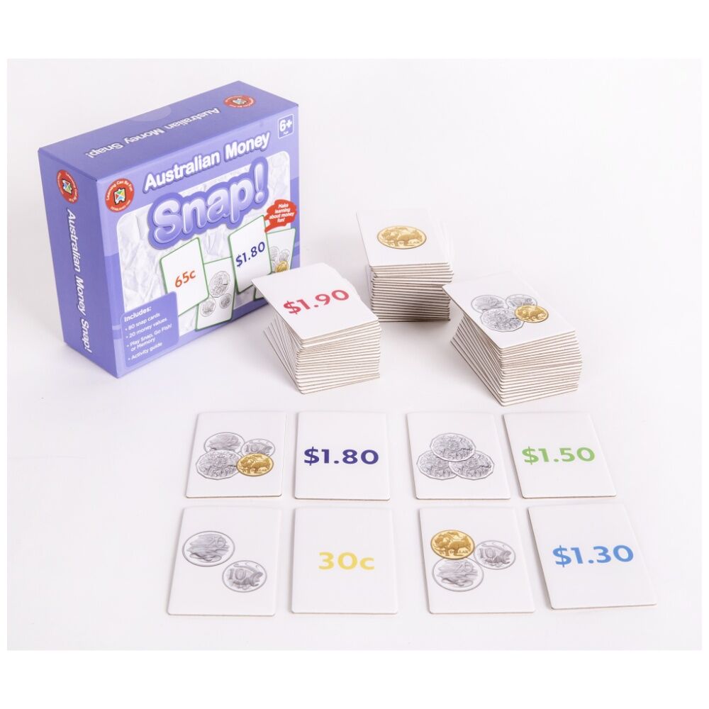 Learning Can BE Fun 6y+ Australian Money Snap! 80 Cards Learn Values Kids Game — image 2