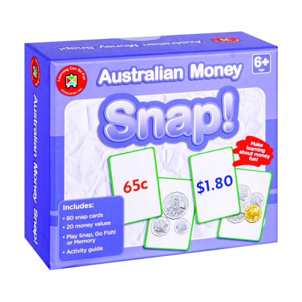 Learning Can BE Fun 6y+ Australian Money Snap! 80 Cards Learn Values Kids Game — image 5