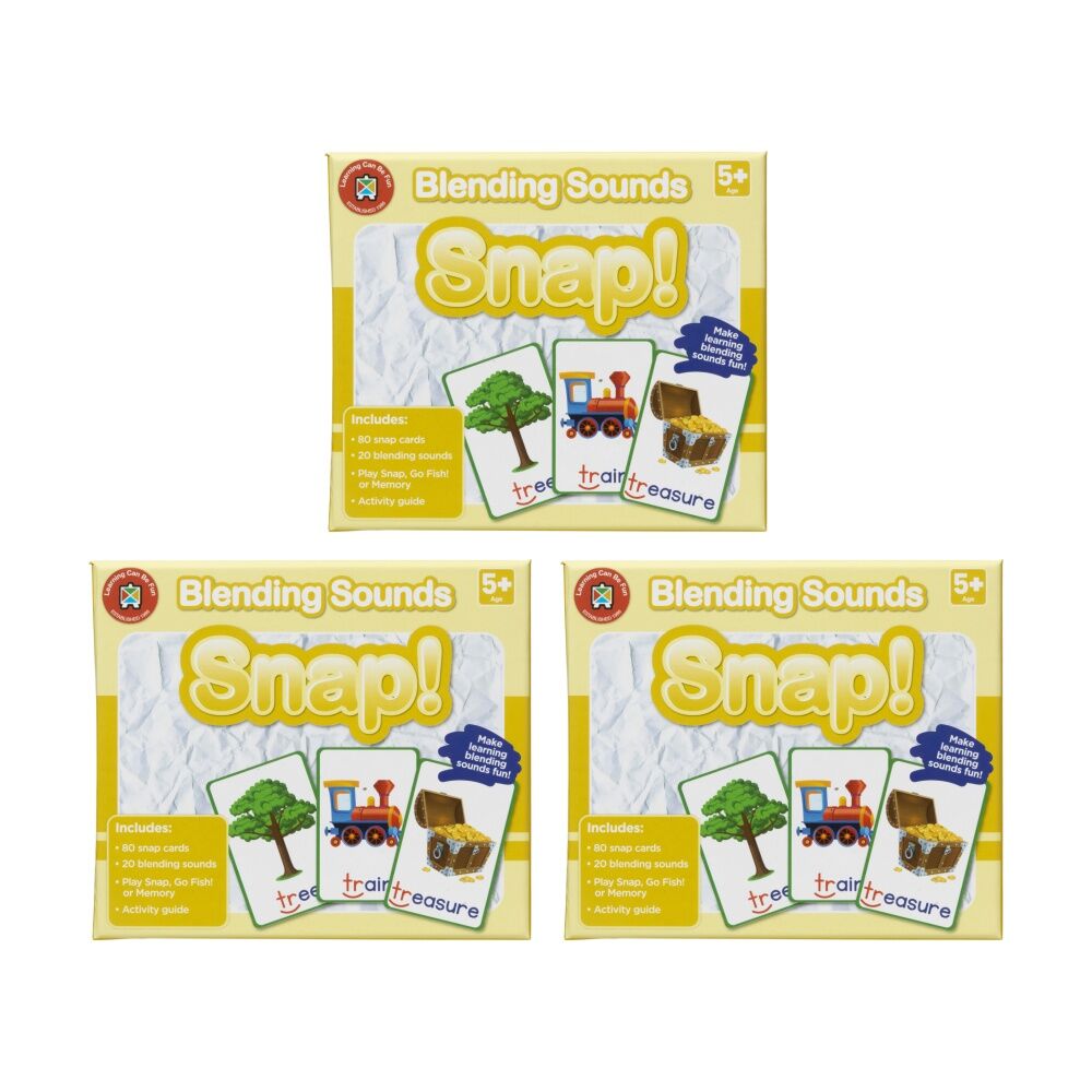 Learning Can BE Fun Blending Sounds Snap! 80 Cards Phonics Practice Kids 5y+ (3 Pack)