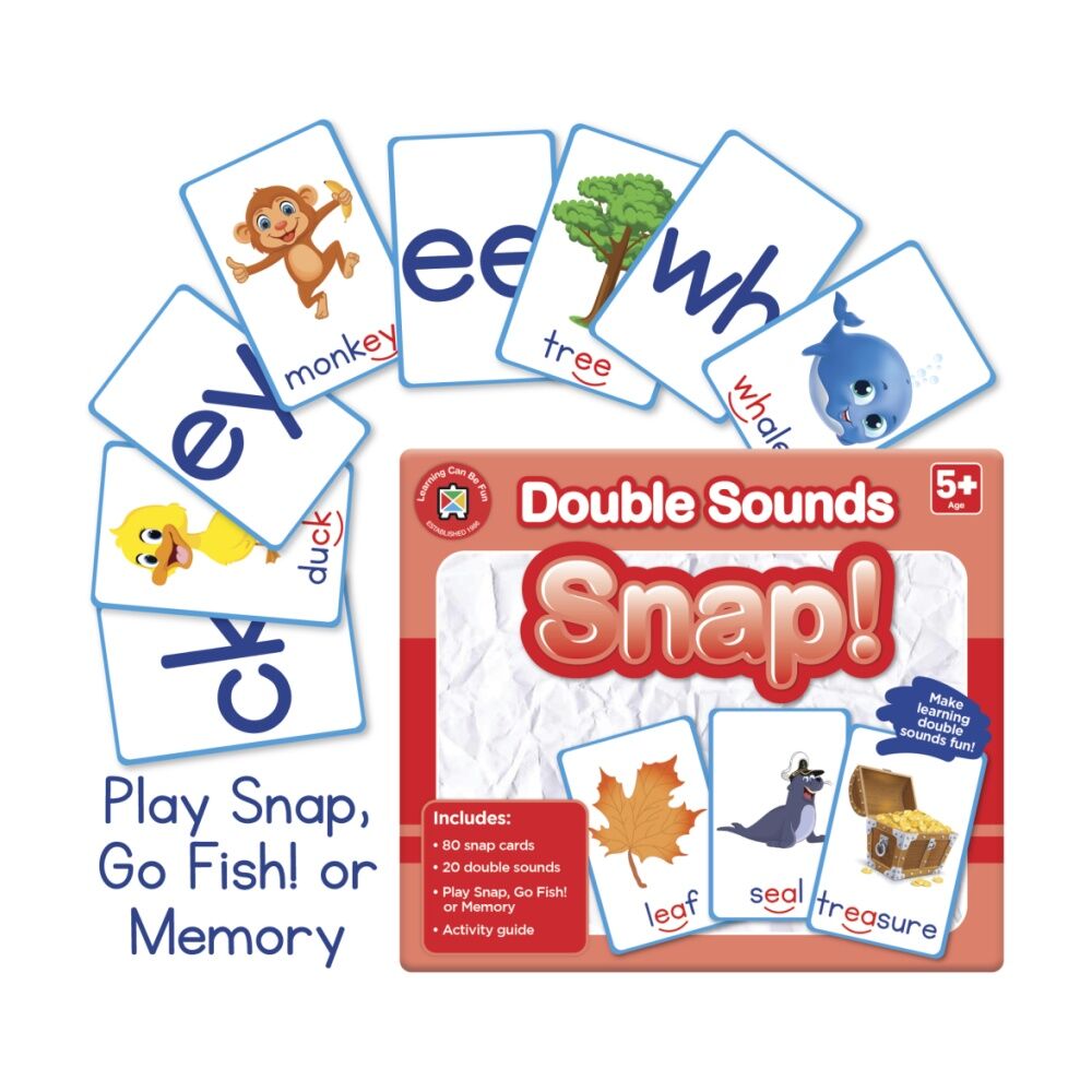 Learning Can BE Fun 5y+ Double Sounds Snap! 80 Cards Phonics Game for Kids — image 2