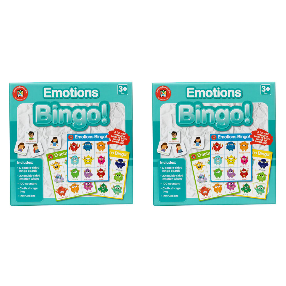 Learning Can BE Fun Emotions Bingo Educational Childrens Toy 3y+ (2 Pack)