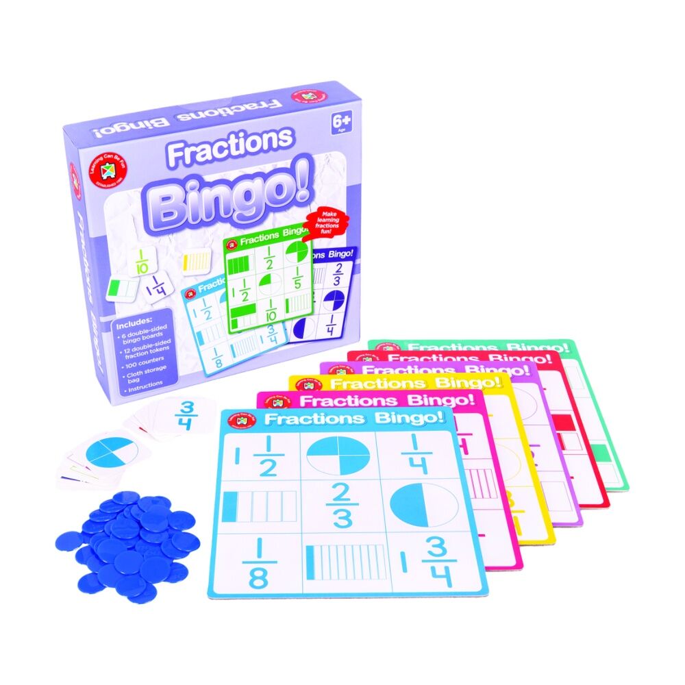 Learning Can BE Fun 6y+ Fractions Bingo Kids Mathematics Educational Game — image 2