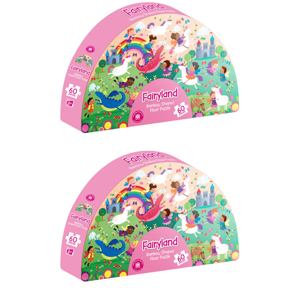 Learning Can BE Fun 60pc Learning Can Be Fun Kids Floor Puzzle Set Fairyland: Rainbow (2 Pack)