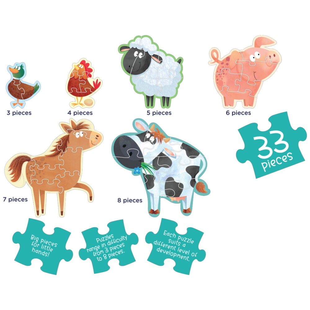 Learning Can BE Fun My First Puzzles Set On The Farm w/Carry Box 3y+ (6 Pack) — image 2