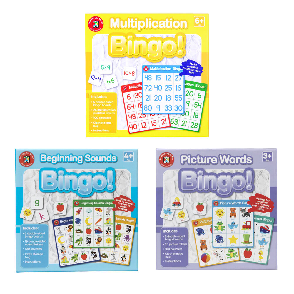Learning Can BE Fun 6y+ Maths/Literacy Bingo Childrens Game Set Educational