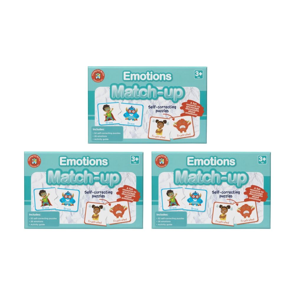 Learning Can BE Fun Emotions Match-Up 52 Educational Puzzles for Kids 3y+ (3 Pack)
