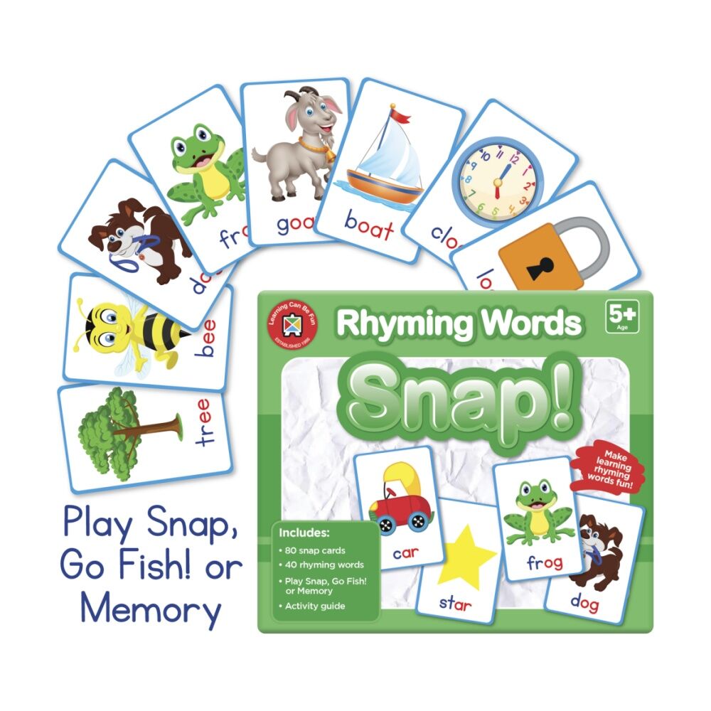 Learning Can BE Fun Rhyming Words Snap! 80 Cards Build Skills Kids Game 5y+ (3 Pack) — image 3