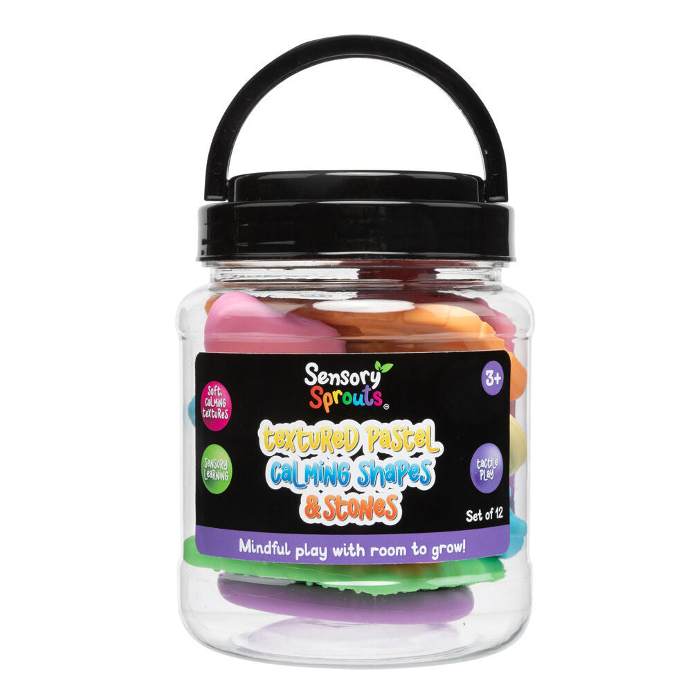 Sensory Sprouts 12pc Sensory Sprouts Textured Calming Shapes & Stones Kids Toy Pastel (2 Pack) — image 2