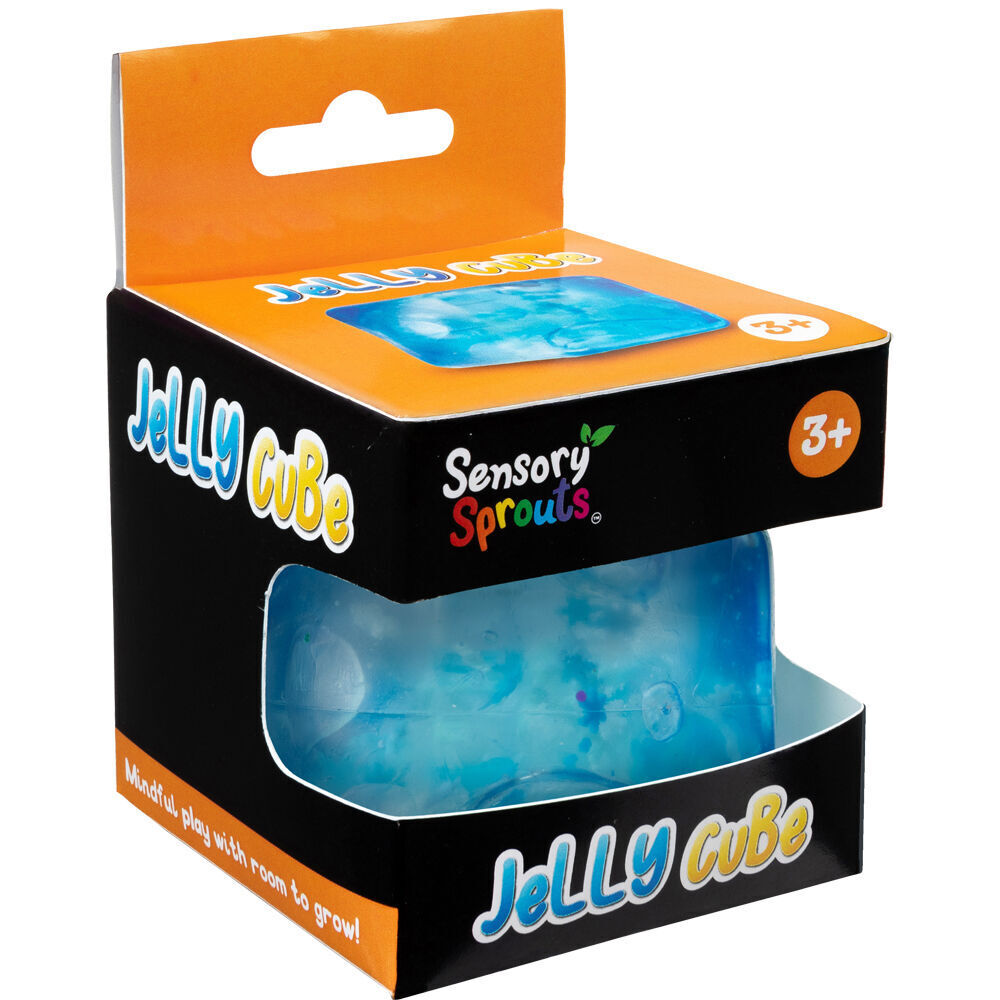 Sensory Sprouts Snowflake Filled Jelly Fidget Cube Kids Toy Blue (6 Pack) — image 2
