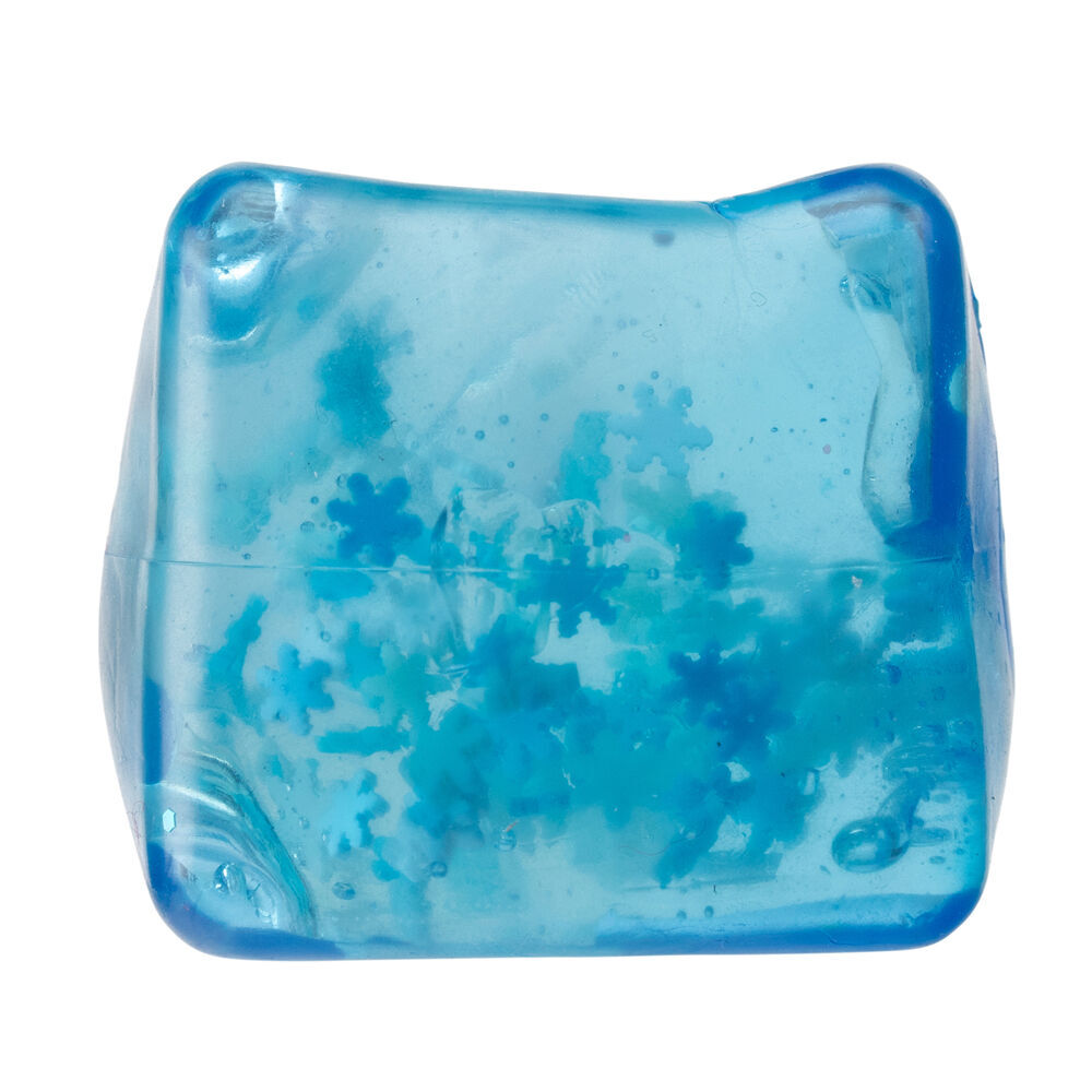 Sensory Sprouts Snowflake Filled Jelly Fidget Cube Kids Toy Blue (6 Pack) — image 3
