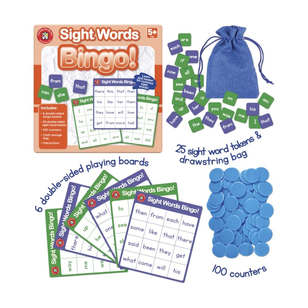 Learning Can BE Fun 5y+ Sight Words Bingo Kids Reading Word Recognition Game — image 3