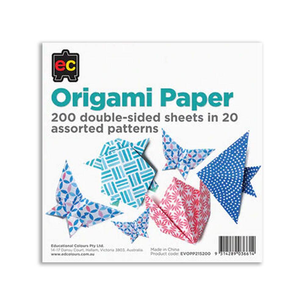 Educational Colours 200pc Educational Colours Double Sided Pattern Origami Paper Pack Multi (2 Pack) — image 2