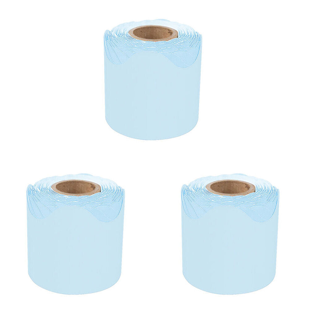 Learning Can BE Fun Growing Minds Sky Blue Rolled Scallop Border 6.5x15.2cm (3 Pack)