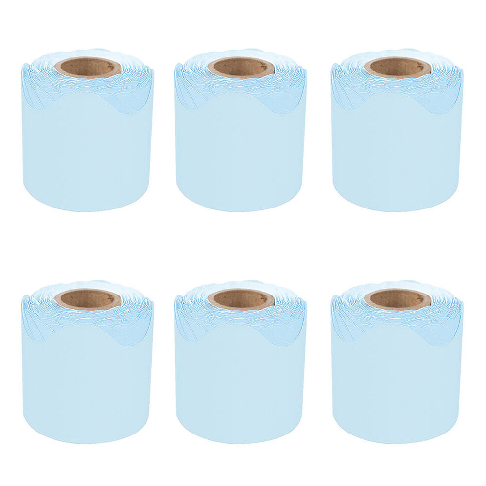 Learning Can BE Fun Growing Minds Sky Blue Rolled Scallop Border 6.5x15.2cm (6 Pack)