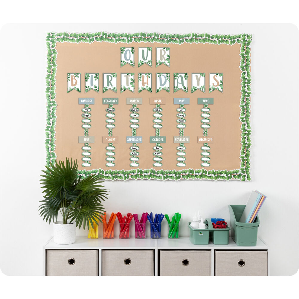 Learning Can BE Fun 78pc Learning Can Be Fun Eucalyptus Essentials Birthday Bulletin Board Set (4 Pack) — image 3