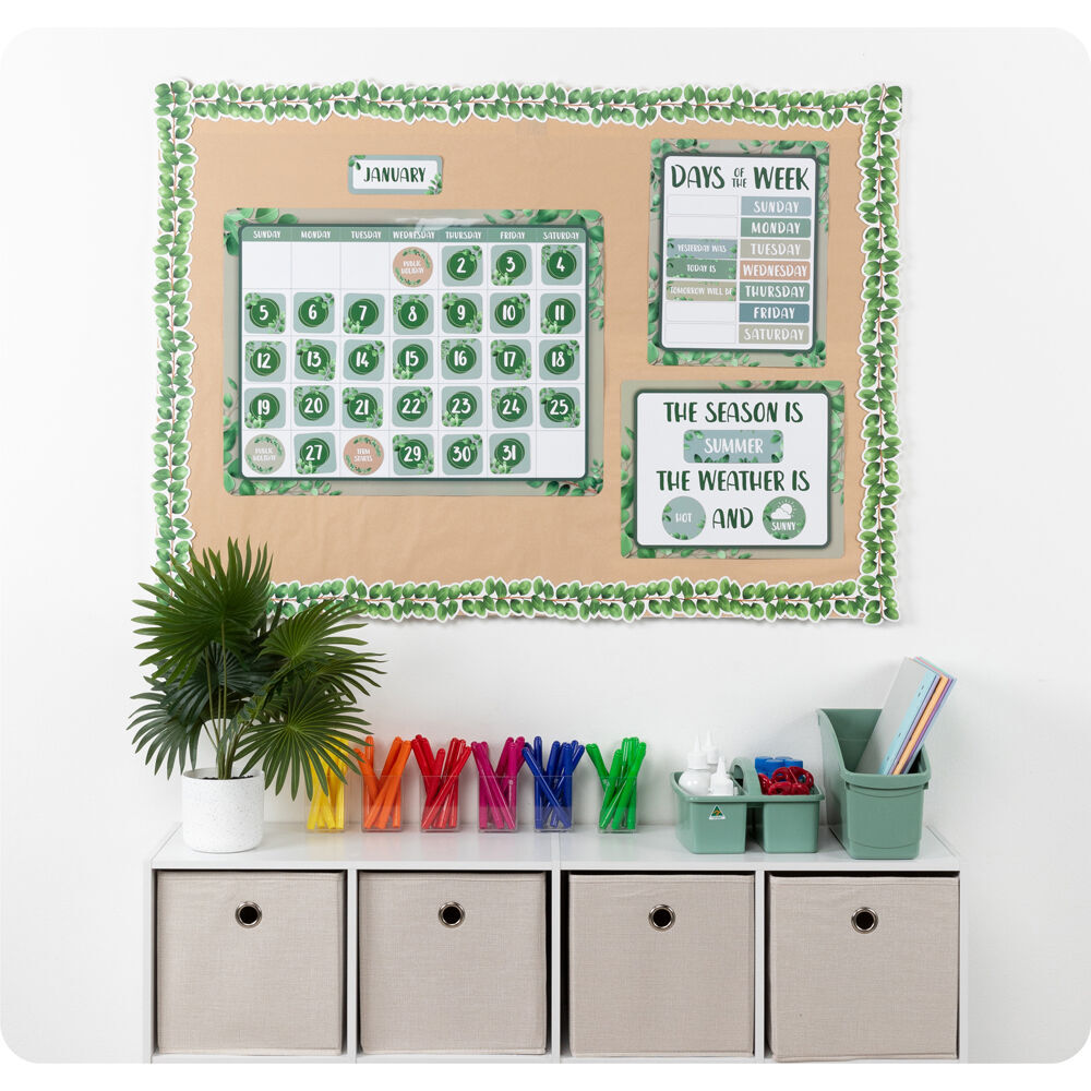 Learning Can BE Fun 93pc Learning Can Be Fun Essentials Calendar Bulletin Board Set Eucalyptus (2 Pack) — image 4