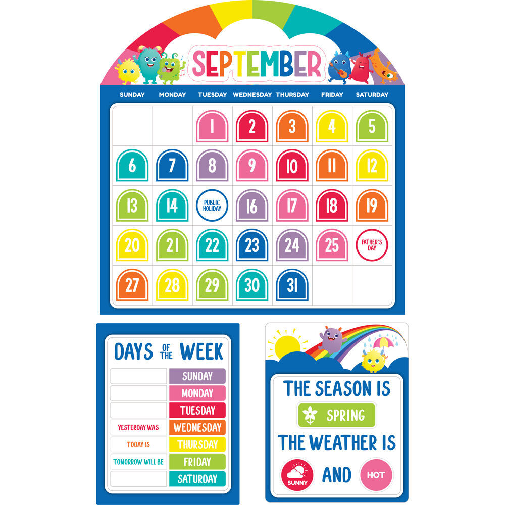 Learning Can BE Fun 93pc Learning Can Be Fun Calendar Bulletin Board Set Giggle & Grow (2 Pack) — image 2