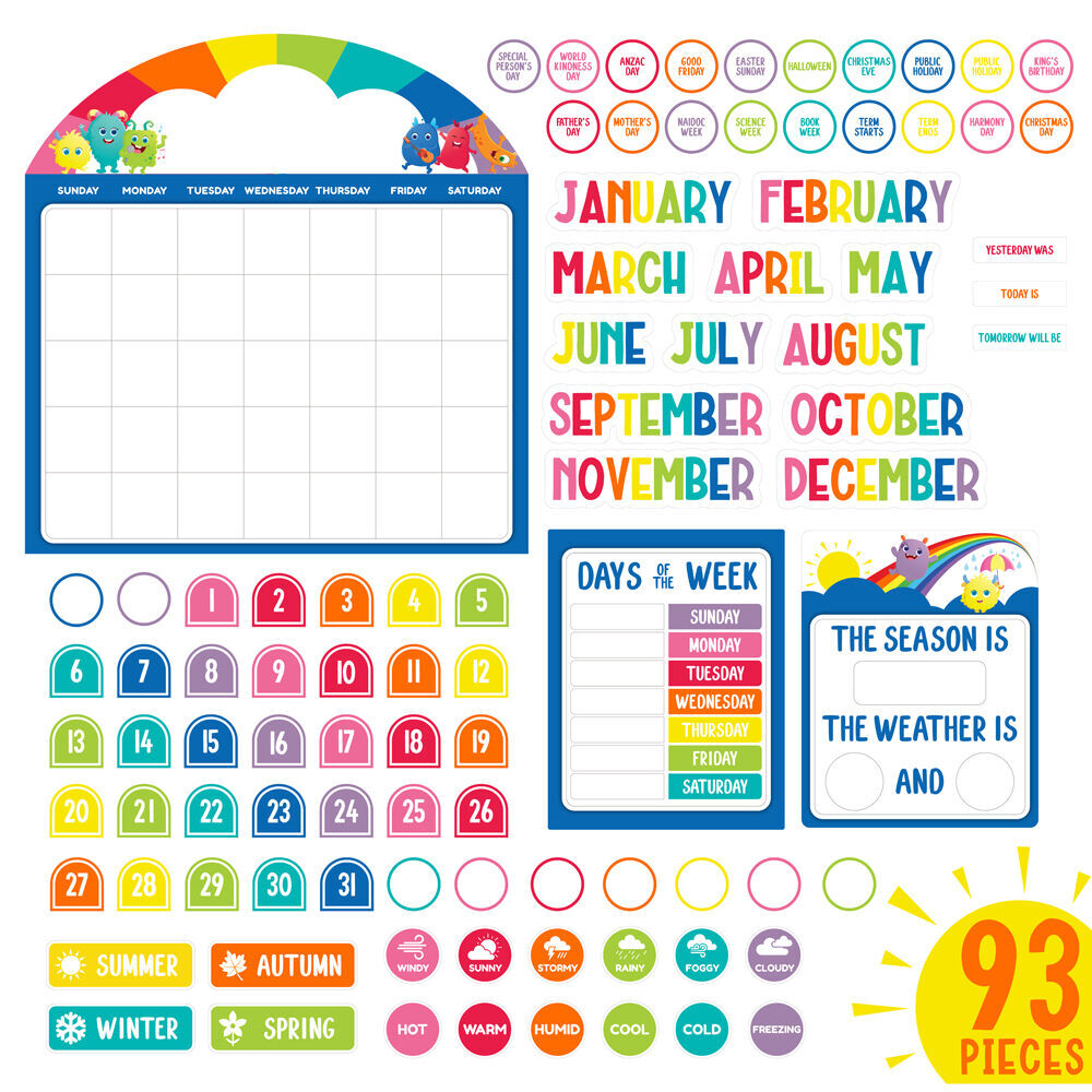 Learning Can BE Fun 93pc Learning Can Be Fun Calendar Bulletin Board Set Giggle & Grow (2 Pack) — image 3