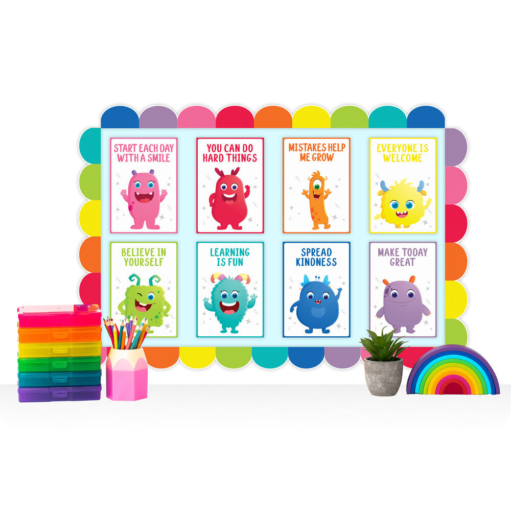 Learning Can BE Fun 12pc Learning Can Be Fun Giggle & Grow Rainbow Scalloped Border Pack 90 x 7cm (8 Pack) — image 3