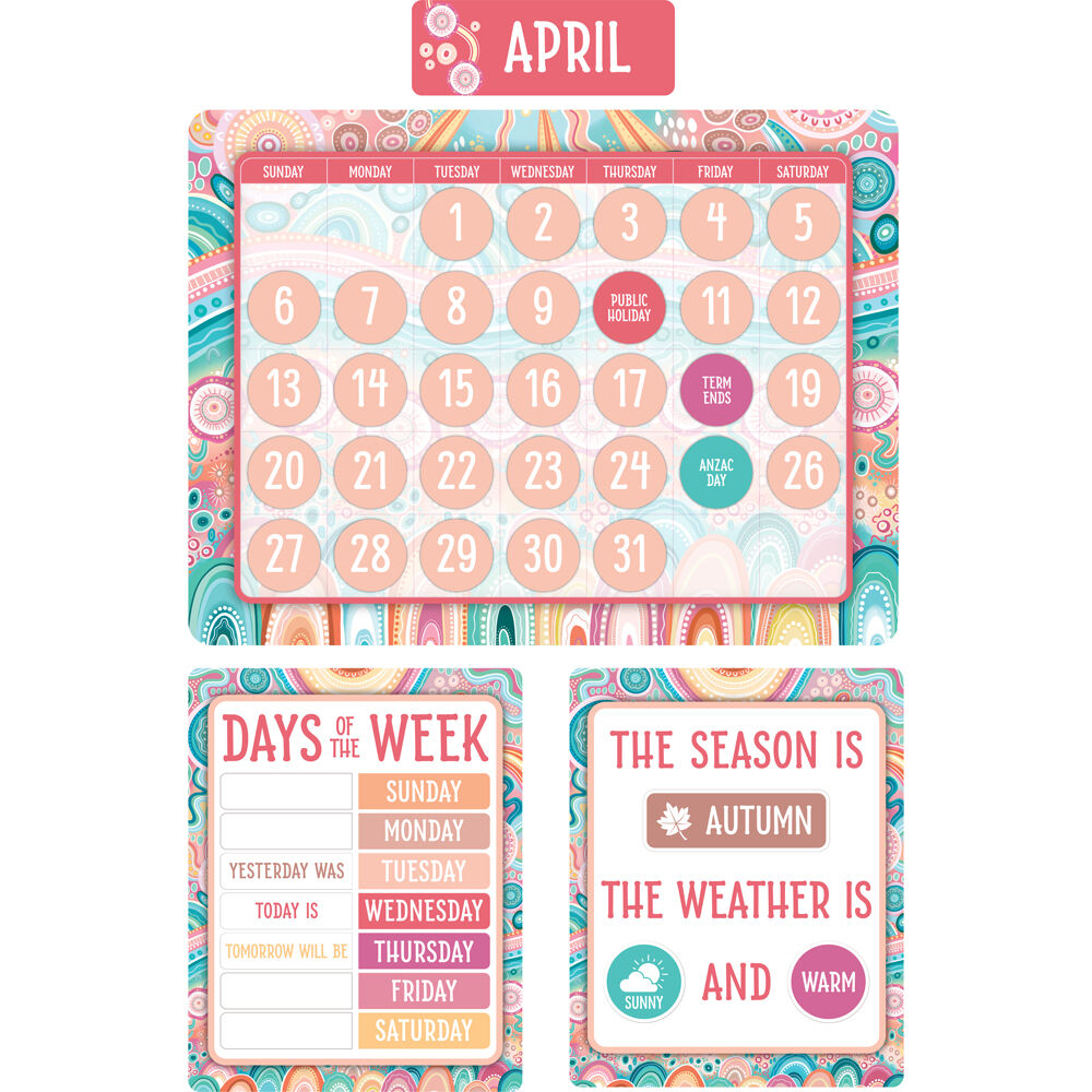 Learning Can BE Fun Calendar Bulletin Board Set Sacred Country (93 Pieces)