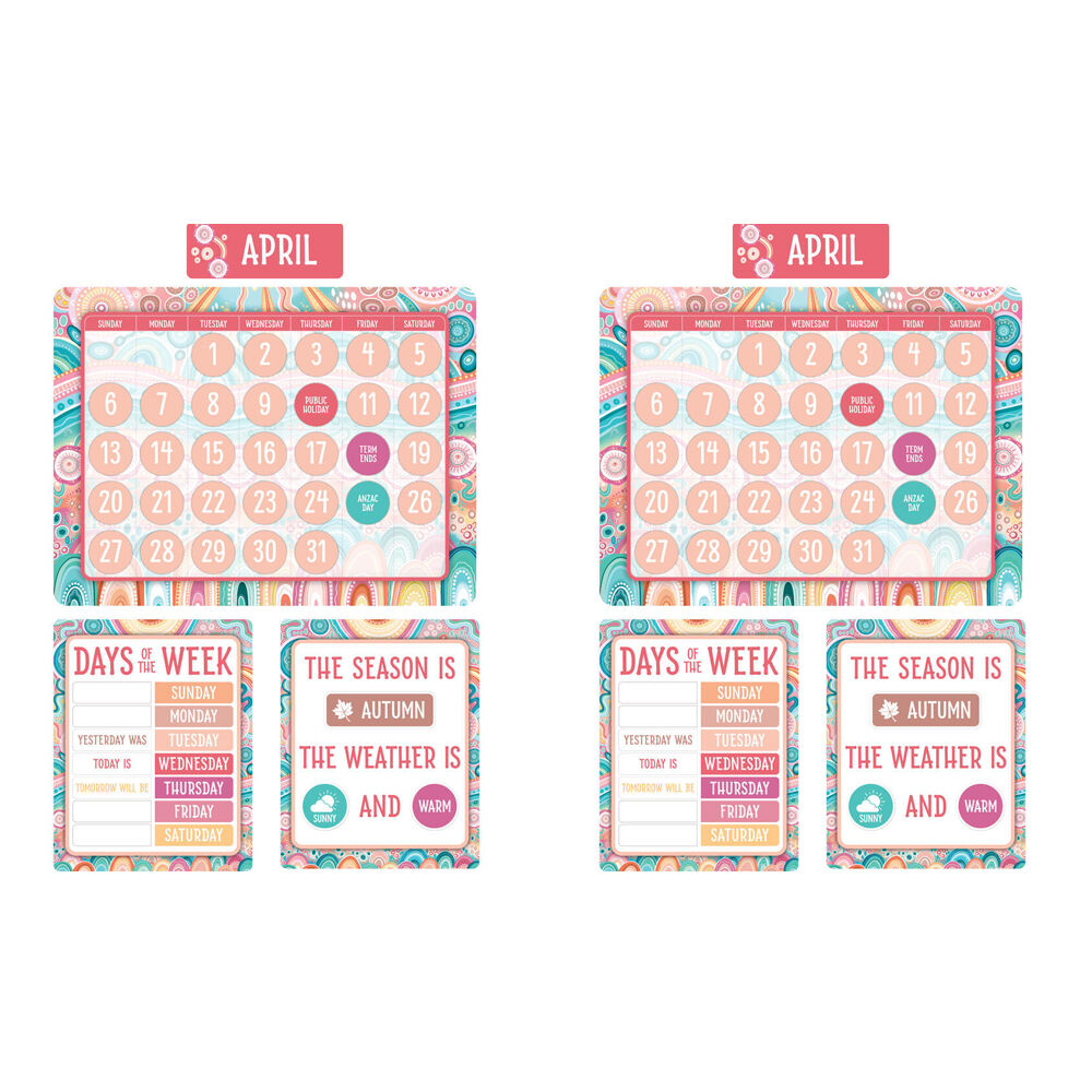 Learning Can BE Fun 93pc Learning Can Be Fun Calendar Bulletin Board Set Sacred Country (2 Pack)